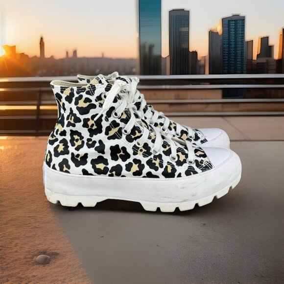 Converse Shoes - ✅Converse Shoes Women's Size 8 All Star Chuck Taylor Lugged Hi Leopard Sneakers